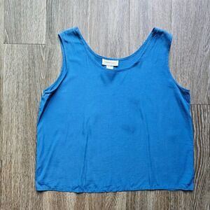 Impressions of California Tank Top XL Sleeveless Blue Acetate Rayon Blend